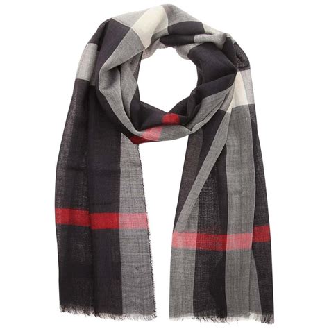 burberry schal navy check gauze half mega check 38620661|Burberry .